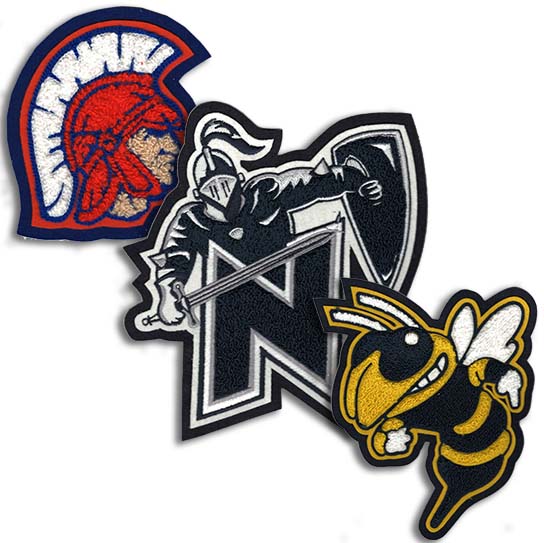 Custom chenille school mascot patches