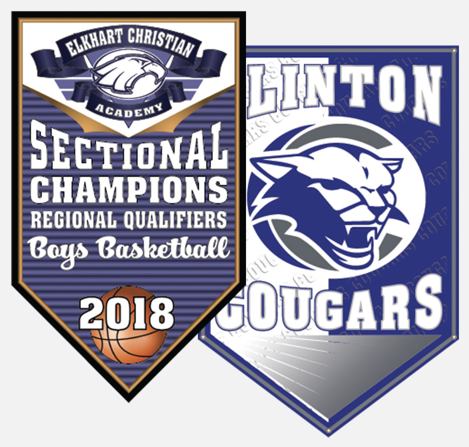 custom sports banners in blue