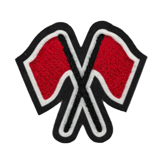 Red flag chenille patch for letterman jacket